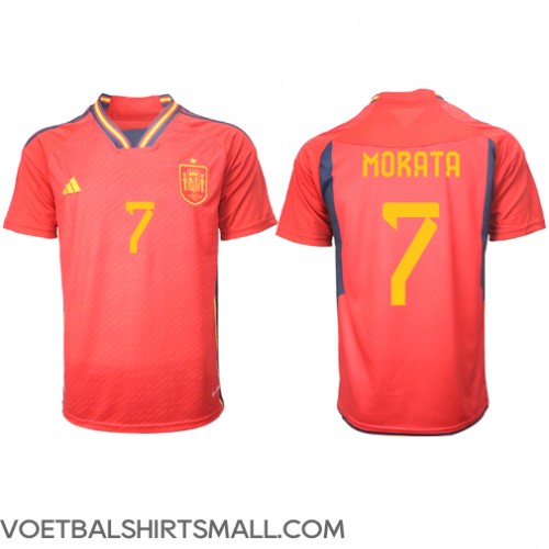 Spanje Alvaro Morata #7 Voetbalkleding Thuisshirt WK 2022 Korte Mouwen